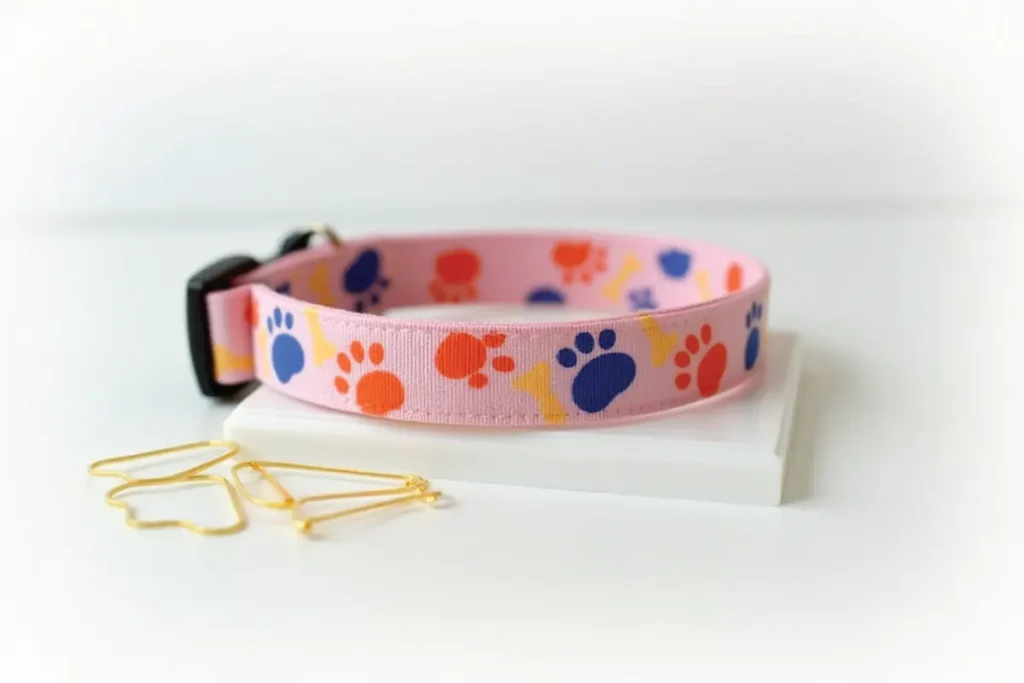 printed nylon dog collar colorful design