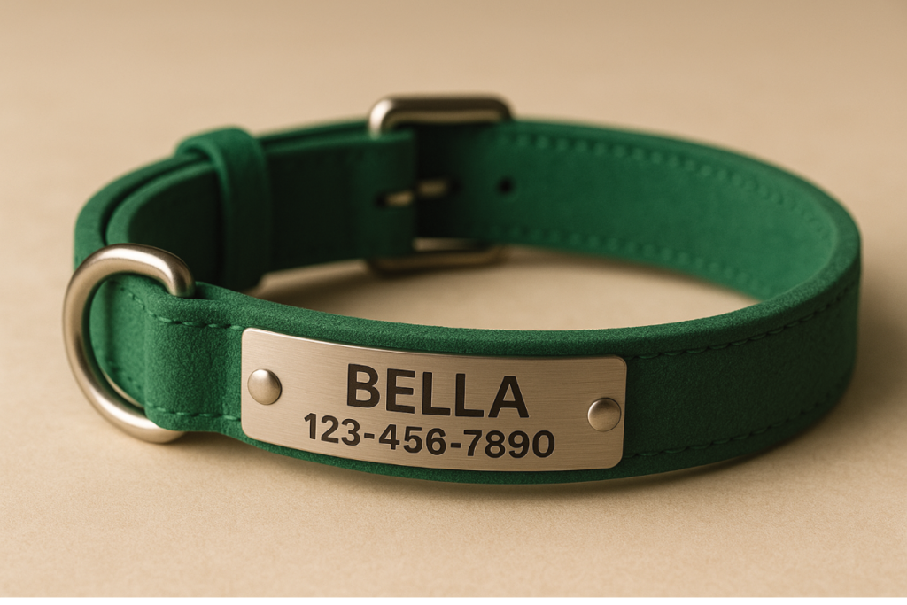 personalized dog collar engraved metal nameplate