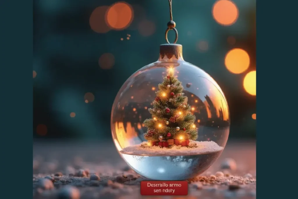 Bolas de Navidad transparentes de cristal con destellos y luces suaves, decoración elegante y minimalista para el árbol.