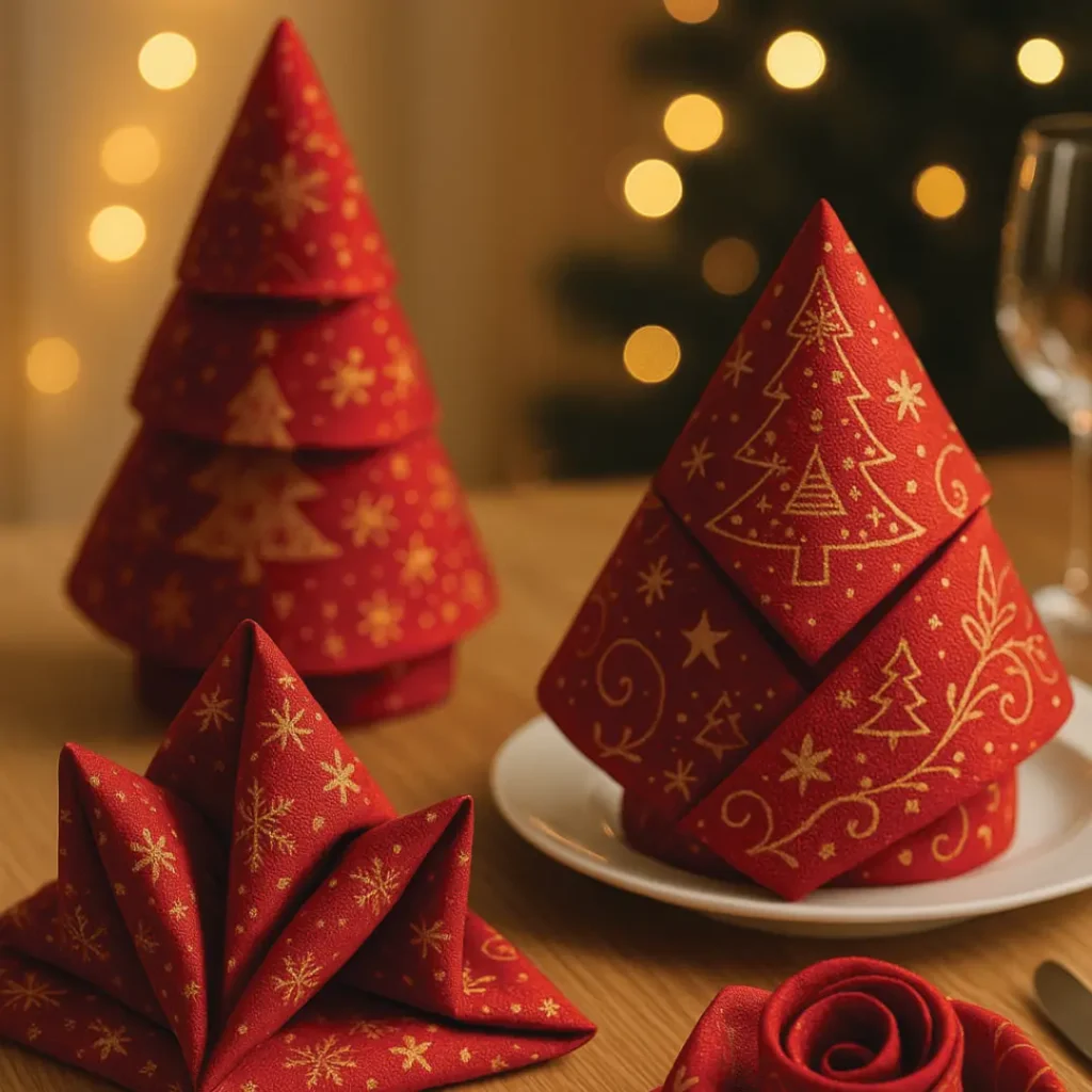 servilleta -navideña-roja