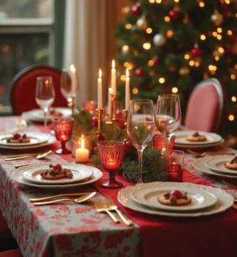 mesa navidad decorada facilmente