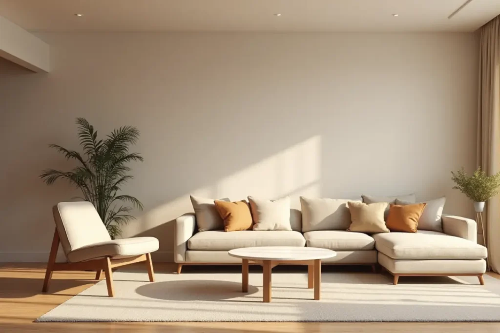 Sala bonita moderna y acogedora