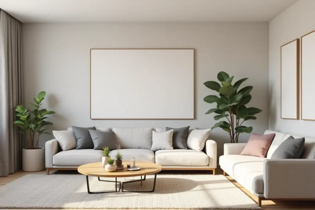 Sala bonita moderna bien ordenada