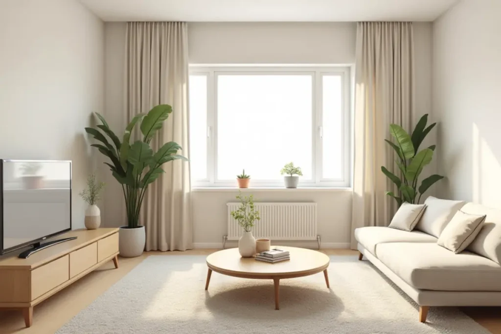 Sala pequeña bonita bien iluminada