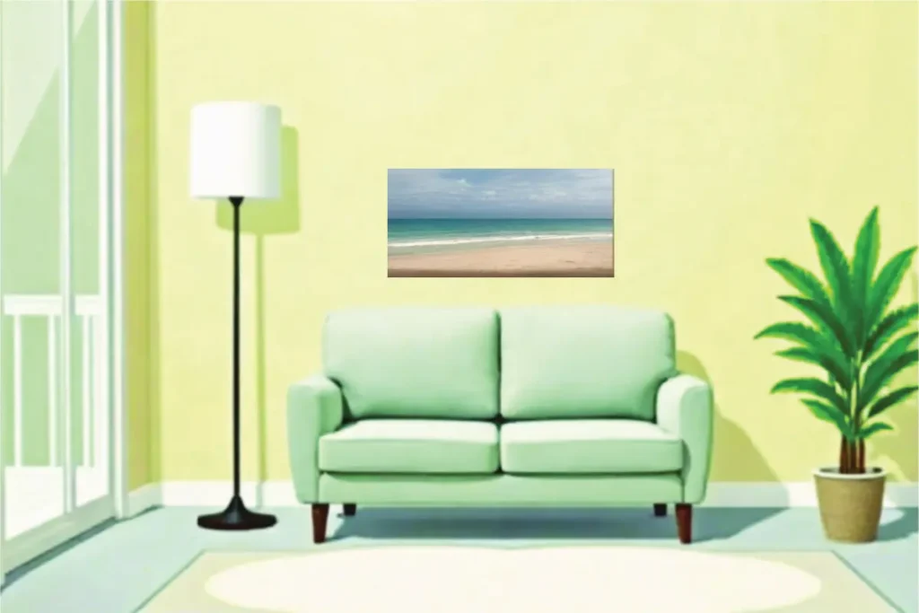 Sala pequeña minimalista y moderna con estilo limpio y relajado.