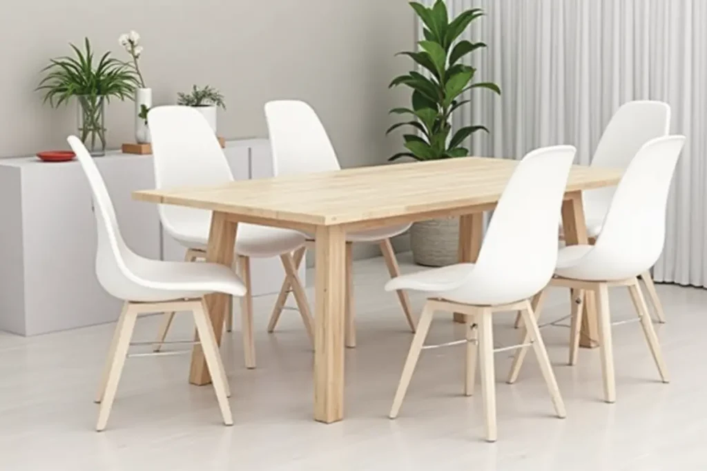 comedor nordico diseño simple y funcional.